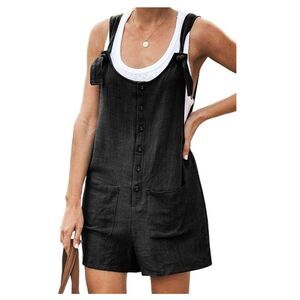 Lentta Women's Cotton Linen Short Romper Size Large